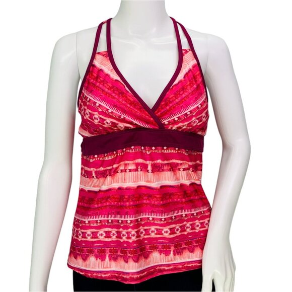 NEW Title Nine Womens Tankini Swim Top Multicolor Print Racer Back Size S - Picture 2 of 13